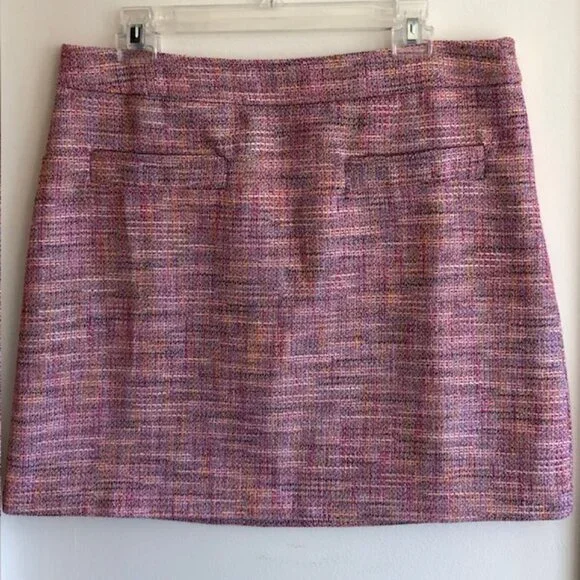 LOFT Pink Tweed A Line Petite Tailored Skirt 12P - Picture 2 of 15